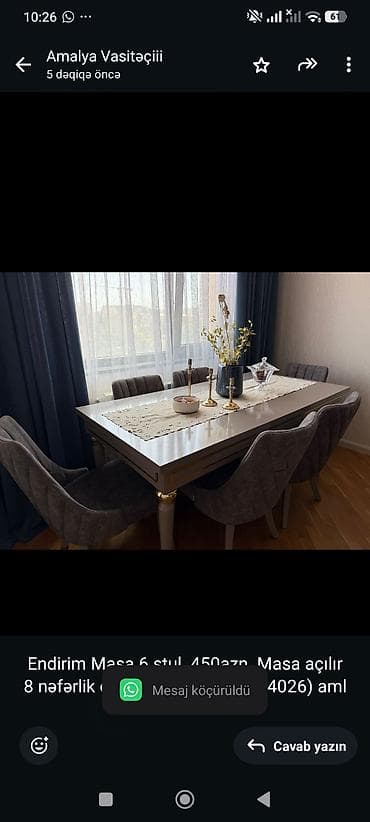 stulla: Qonaq otağı üçün, Açılan, 8 stul — 1