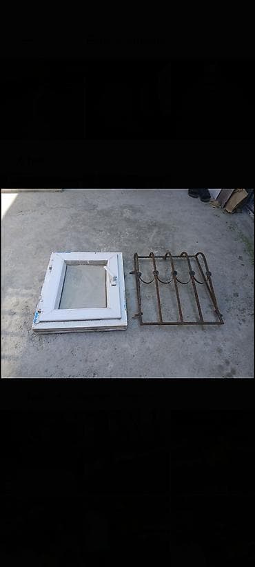 sapa: Plastik (PVC) pəncərə və dəmir barmaqlıq dəsti - Material: ağ PVC — 2