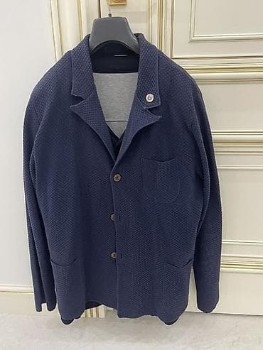 ana bala geyim: Kişi üst geyimləri dəsti 1) Qara-boz, qatı toxumalı, ikicərgəli — 4