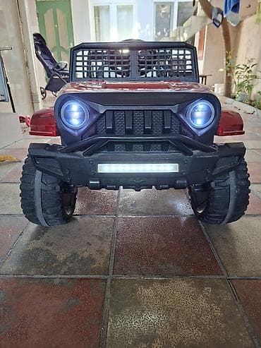 Uşaq elektrik maşını – off-road tipli jeep dizaynı - Rəng: qırmızı