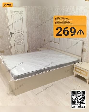 Ev və bağ: Məhsul: Çarpayı (taxt) - Ölçü: 160 x 200 sm - Mexanizm: Açılmayan — 1