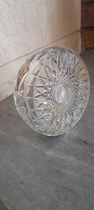 sutlac qabi: Kəsilmiş kristal şirniyyat/qəlyanaltı qabı - Material: ağır, şəffaf — 3