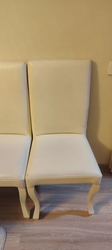 tek stul: Для гостиной, Б/у, Нескладной, цвет - Белый Стул — 1