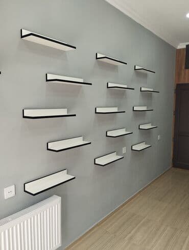 hazır vitrin: Mağaza üçün mebel dəsti – vitrin rəflər, alt dolablar və qəbul masası — 4