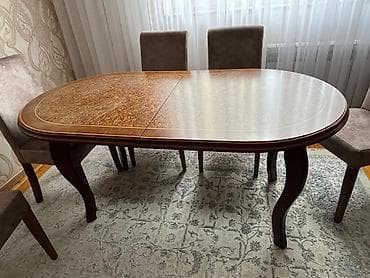 metbex mebeli instagram: Qonaq masası, İşlənmiş, Açılan, Taxta, Oval masa — 3