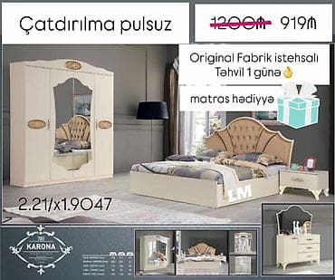karona sekilleri: Yataq otağı dəsti – “KARONA” modeli Komplekt: - 2 qapılı güzgülü şkaf — 1