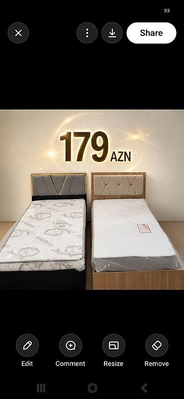 kravati: Tək nəfərlik çarpayı və ortopedik döşək dəsti. Şəkildə iki fərqli — 1