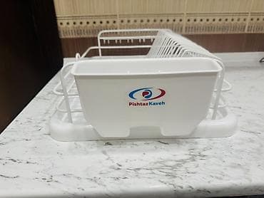 paltar qurutma asilqani: Süzgəcli qab-qacaq qurudan rəf - Rəng: ağ - Material: metal karkas — 5