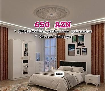 Yataq otağı dəsti – 650 AZN Komplektin tərkibi: - 2 qapılı, aynalı