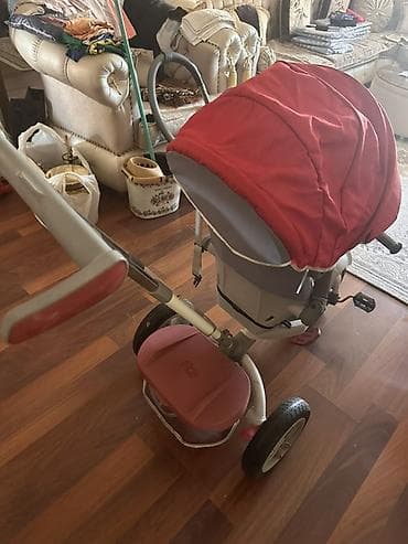 velosiped satislari: Uşaq üçtəkərli velosiped-araba (tricycle) – qırmızı rəng — 3