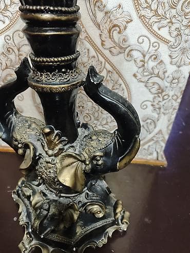 Pərdə və jalüzlər: Dekorativ masaüstü şamdan/mini sehpə - Material: ağır, möhkəm — 1