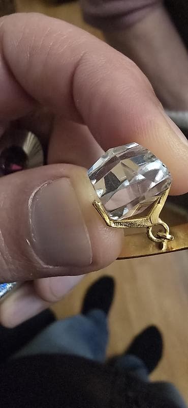 qizi: Zərgərlik asqısı – şəffaf, çoxüzlü daşlı - Klassik üslubda asqı: iri — 3