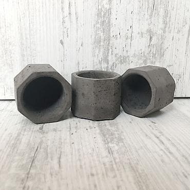 fokus bonsai: Məhsul: Kiçik dekorativ saksı qabları (poliedr formalı) • Dizayn — 6