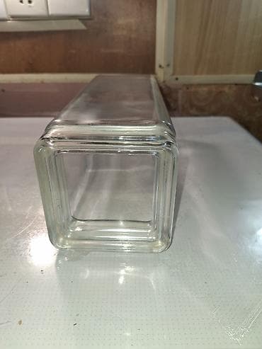 Qab-qacaq və mətbəx ləvazimatları: Şüşə kvadrat saxlama qabı - Material: qalın, şəffaf şüşə - Forma — 2