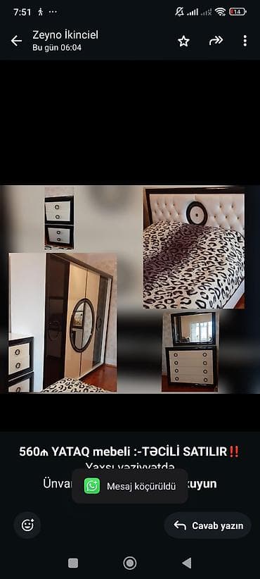 *560₼ YATAQ mebeli :-TƏCİLİ SATILIR*‼️ Yaxşı vəziyyətdə Ünvan:-əhmədli — 1