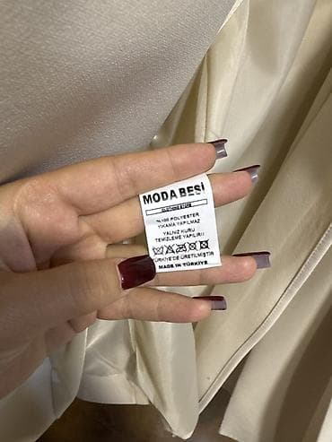 женский пуховик новый: MODA BESI qadın pencəyi - Rəng: krem/bej - Model: uzun, klassik ütülü — 3