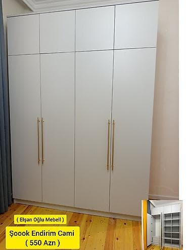 4 qapılı, Ağ, Açılan, Düz dolab