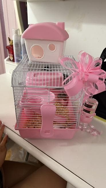 Hamster üçün qəfəslə komplekt dəst - Rəng: açıq çəhrayı/ağ - — 3