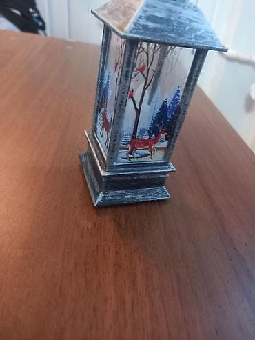 mini led: Dekorativ LED fənər – qış mənzərəli - Dizayn: Dördkünc mini fənər — 1