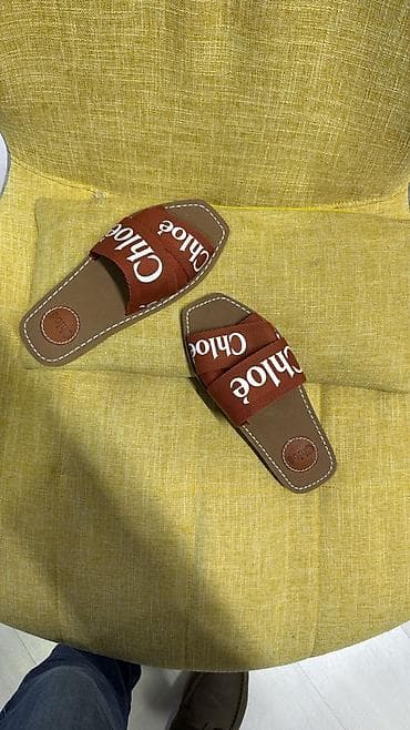 Qadın üçün slayd tipli terlik/sandal - Rəng: tünd kərpic-qəhvəyi üst