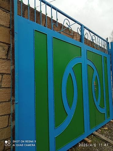 espa su nasosu: İşlənmiş Dəmir Həyət darvazası, Yana açılan, Mexaniki, Şəbəkə ilə, rəng - Göy, Kredit yoxdur, Ödənişli çatdırılma — 4