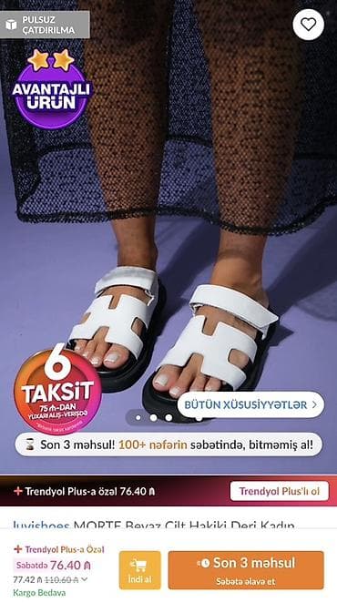 bağlı sandallar: Ağ rəngli qadın sandal modeli ‼️ Trendyoldan alinib, boyuk oldugu — 2
