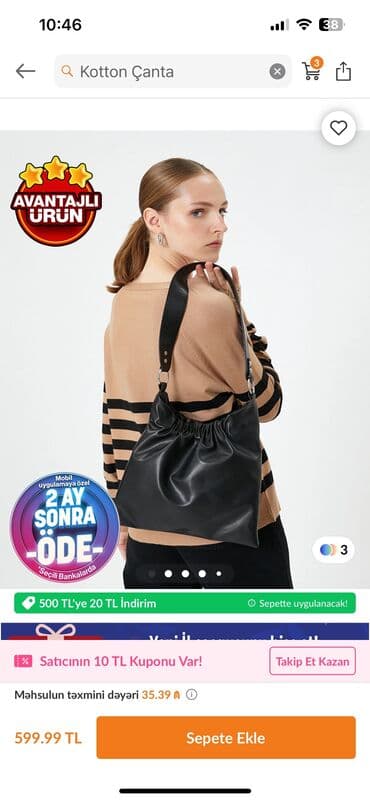 Kottondan alınıb etiket üstündə . 35 manata alınıb