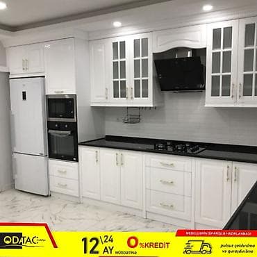 Sifarişlə mətbəx dəsti, Özü çəkən petlələr, Sadə laminat, Kredit var, Rayonlara çatdırılma, Pulsuz çatdırılma