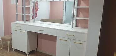 salon ucun termo: Peşəkar vizaj üçün geniş iş masası və güzgü komplekti - Rəng: ağ — 1