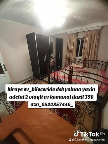 qebele ev: 60 kv. m, 2 otaqlı, İnternet, Telefon, Qaz — 1