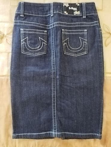 cib saatı: Denim ətək – b.share - Material: sıx toxunmuş tünd mavi cins parça — 2