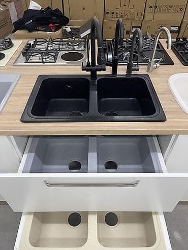 dus kabinler: Düzbucaqlı Mətbəx çanağı, Şkafsız — 4