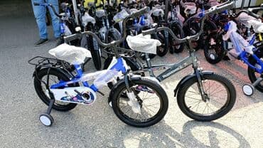 qızlar üçün hədiyyələr: Yeni İki təkərli Uşaq velosipedi 12", sürətlərin sayı: 1, Ünvandan götürmə — 16