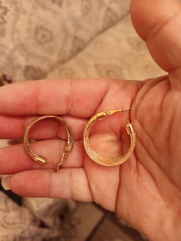 qadın üçün fiantlı sırğalar: Sırğa, Sarı qızıl — 2