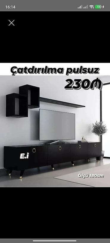 setin parca: Yeni, Düz TV altlığı, Polkalı, Laminat — 1