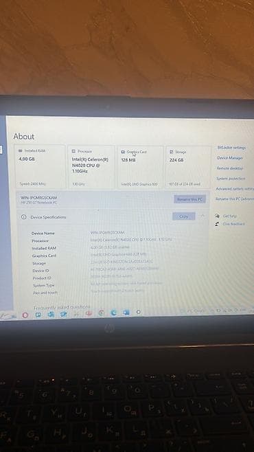 samsung tab 6: HP 250 G7 noutbuk Xüsusiyyətlər: - Ekran: 15.6" (HD) - Prosessor — 4