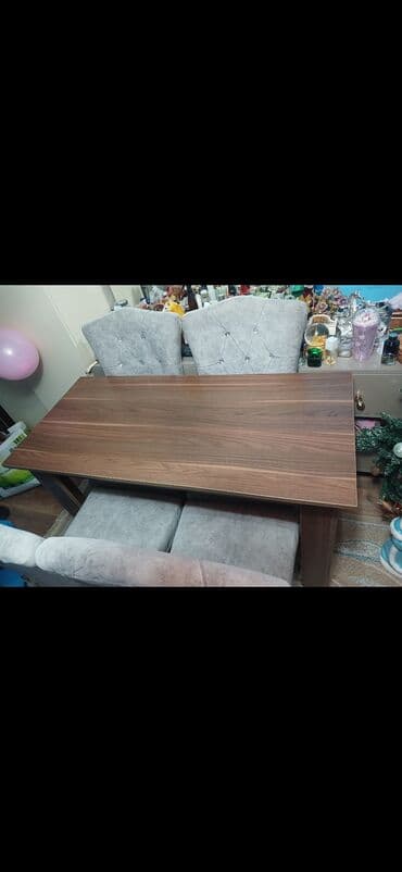 konsol masa: Açılmayan, Dördbucaq masa, 6 stul — 2