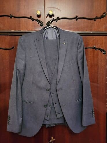 kişi geyimləri: Kostyum, Demisezon, 5XL, rəng - Boz — 1