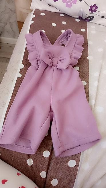 yataq tulumu: Uşaq üçün bənövşəyi rəngdə kombinezon - Model: qolsuz, qısa balaqlı — 1