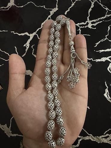 bujuteriya alemi: Gümüş təsbeh - Material: yüksək keyfiyyətli gümüş (şəbəkə/kəfkir — 2