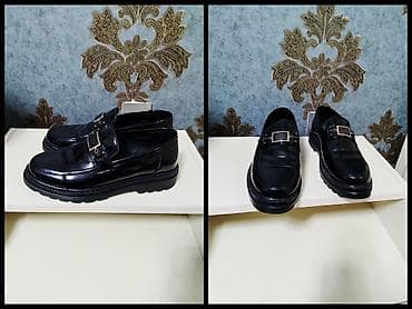 Qara laklı kişi loaferləri - Klassik dizaynlı, parlaq lak örtüklü