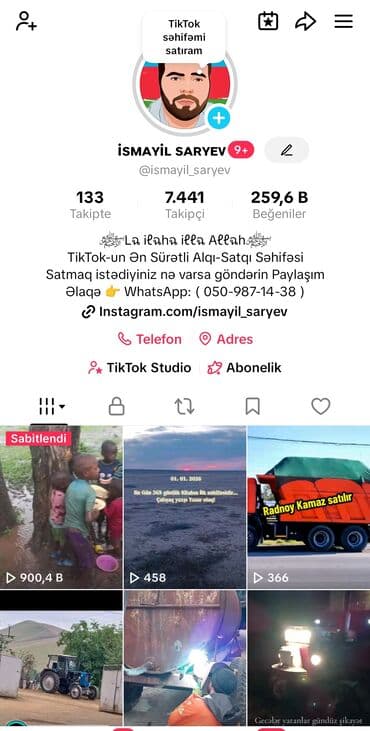 Məhsul: TikTok səhifəsi Təsvir: - Platforma: TikTok - İstifadəçi adı