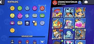 qizil sikke: Brawl Stars hesabı – yüksək trofeyli və zəngin kosmetik kolleksiya — 8