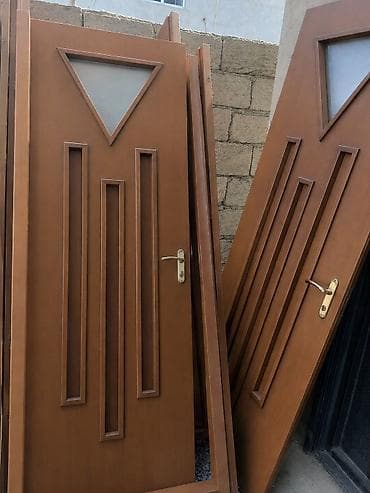 qapı şüşəsi: MDF qapılar – dekorativ şüşəli model - Material: MDF əsaslı, hamar — 1