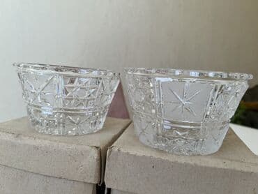 вазы для фруктов и конфет: Sovet xrustalı (yeni) oz qutusunda cütü 30 m metro azadlıga pulsuz — 3