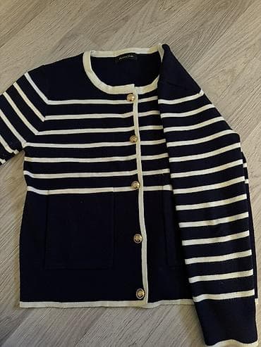 Massimo Dutti qadın kardiqanı - Dizayn: Dəniz üslublu, tünd lacivərt