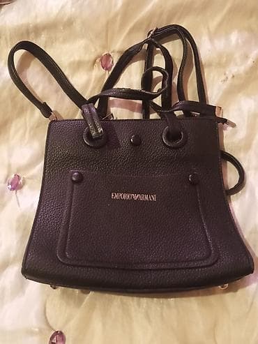 Сумки: Emporio Armani qadın çantası - Rəng: qara - Material: toxumalı (dəri — 1