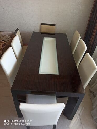 acilib baglanan stollar: Masa + 8 eded stul — 2