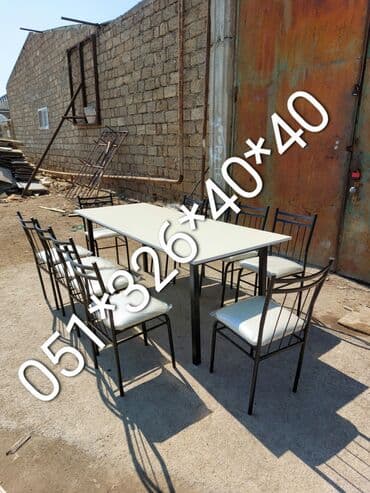 Masa və oturacaq dəstləri: Qonaq otağı üçün, Yeni, Açılan, Dördbucaq masa, 2 stul — 22