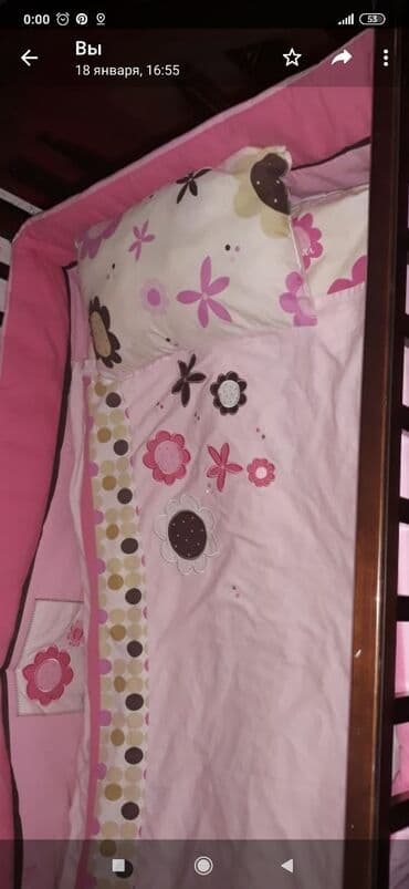 синтепоновая подушка: Для девочки и мальчика, Колыбель, С матрасом, Без механизма качания — 5